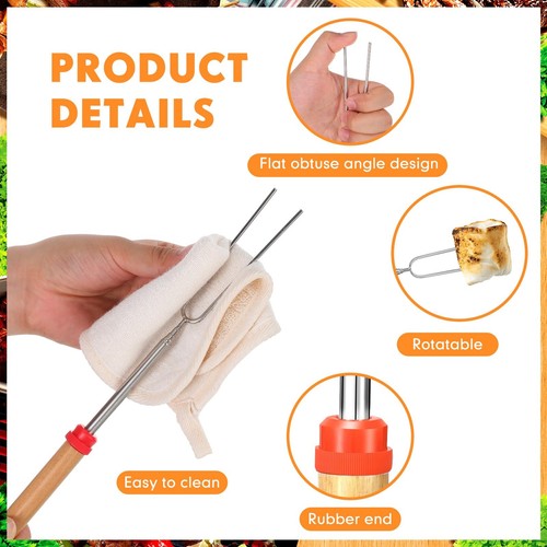 100 Pcs 28 Inch Marshmallow Roasting Sticks Bulk, Smores Skewers for Fire Pit... - Imagen 5 de 6