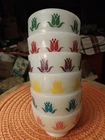 Vintage Fire King Tulip Cottage Cheese Bowls Milk Glass Complete Set of 6