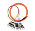 12 Fibers 1.5 Meter ST UPC OM1 62.5/125 Multi Mode Bundles Optical Fiber Pigtail