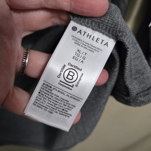 Top ATHLETA con costine facili manica lunga XL oversize nuovo con etichetta grigio modal - Foto 5 di 11
