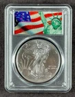 2018 American Silver Eagle $1 – PCGS MS69 – First Strike – Flag & Statue of Libe