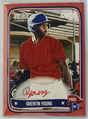 🔥⚾️Quentin Young #VAQUYO💥2024 Onyx Vintage Extended 17/25 Red Auto Prospect🔥
