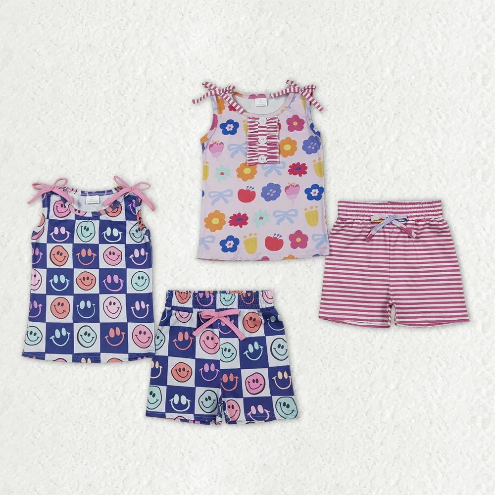 Cute Happy Face Sleeveeless Top +Shorts Summer Baby Girls Outfit
Opens in a new window or tab