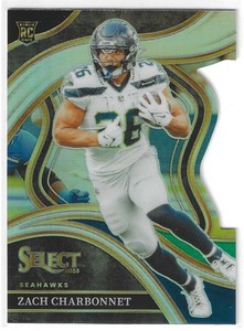 2023 Panini Select - Club Level Zach Charbonnet #202 Black & Green Prizm Die-Cut