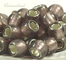 Large Hole,12mm, Rondelle, Pony Beads, Lt. Amethyst w/Silver Lining, 4 Pcs, 41