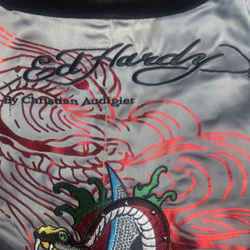 ED Hardy Christian Audigier Red Skull and Cobra Weste Herren Gr. M - Knopf fehlt  - Bild 3 von 9