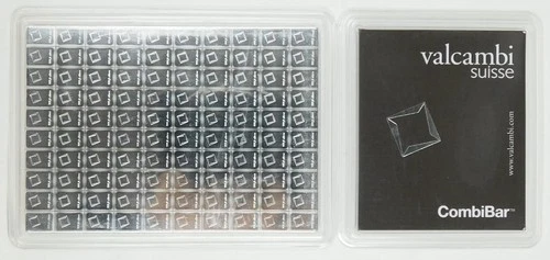 100g Valcambi Silver CombiBar Sheet of 100x1g Bullion Bars Flap C4040