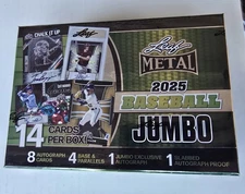 2025 Leaf Metal Baseball Factory Sealed Jumbo Box 9 Auto's Per Box + Proof Auto