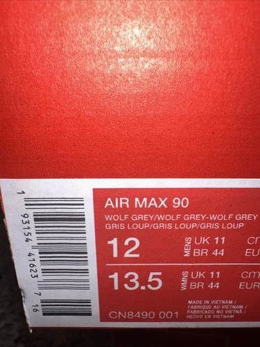 Größe 12 - Nike Air Max 90 Triple Grey CN8490001 ohne Deckel - Bild 5 von 5