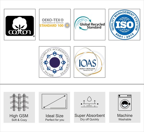 Sábanas de baño Waffle - Juego de 2 toallas de baño de lujo Euro Spa tejido gofre... - Imagen 8 de 8