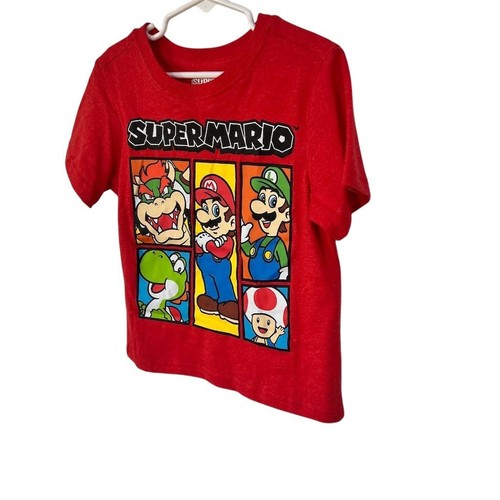 Nintendo Super Mario Bros Boys T-Shirt Size 4 Red Graphic Tee - Picture 2 of 6
