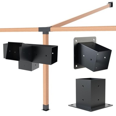 Pergola Kit Slanted Roof 3 Way Bracket 4x4 Post