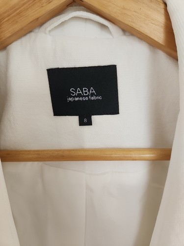 New SABA White Blazer Suit Jacket Size 8 Japanese Fabric RRP: $449 - Picture 5 of 10