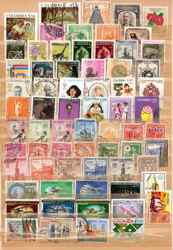 COLUMBIA.  COLLECTION BUILDER OF 140 ALL DIFFERENT STAMPS. VINTAGE TO MODERN ERA - Picture 1 of 2