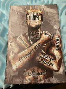 Framed Black Man Wall Art I AM BLACK MAN King Poster Canvas 16x24 Inspirational