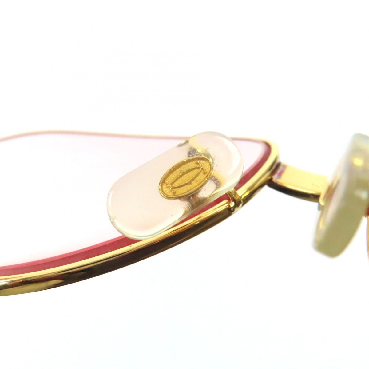 Cartier Vintage Trinity Sunglasses Gold Pink Lens 56 France  display picture 1