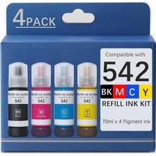 Compatible For Epson 542 Ink Refill Bottles Et-5850 Et-5150 Et-16650 4pack