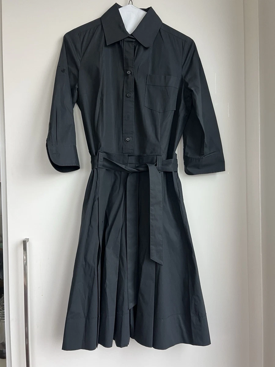 club monaco textured shirt dress New Club Monaco Black Maxi Button Down Floral Textured Danielle Dress ~ Size 12