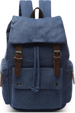 Moda Vintage Zaino Uomo Alta Capacità 15.6 Pollici PC Portatile Canvas Zainetto 