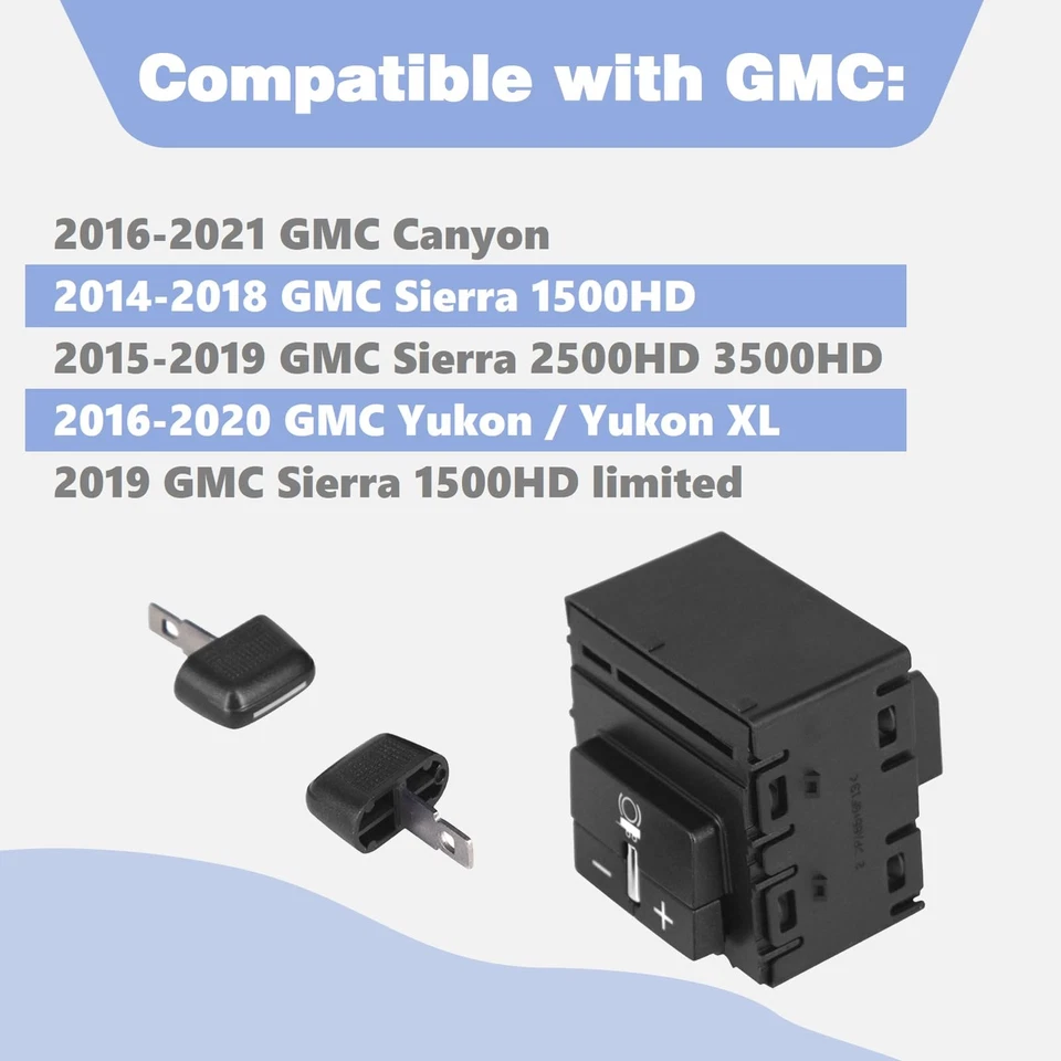 Interruptor de control de freno de remolque 84108373 para GMC Sierra 1500 2500 3500 HD 2015-2019 Foto 3 de 4