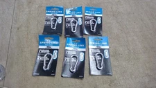 SecureLine 7030 1/4-Inch Spring Link Caribiner Clip Zinc Finish. Lot Of 6