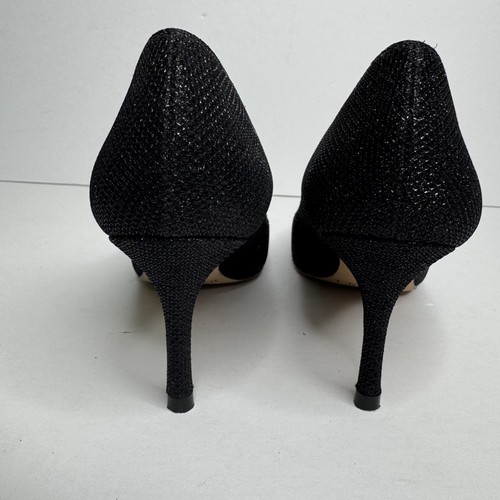 L.K.Bennett Shoes Womens Size 36 Black Pointed Toe Sparkle Leather Heels Pumps - Picture 10 of 11