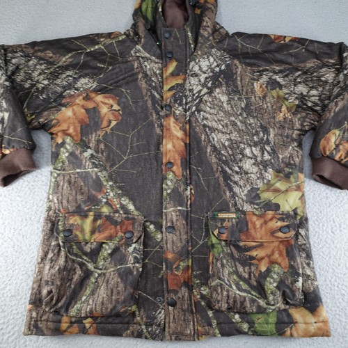 Remington Jacket Mens XL Brown Camo Mossy Oak Break Up Hooded Outdoor Hunting - Picture 2 of 20