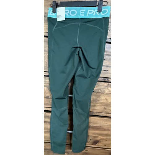 Nike Pro Dri-Fit Leggings Sz S Teal Green Tight Fit Mid Rise Full Length Women's - Picture 2 of 8