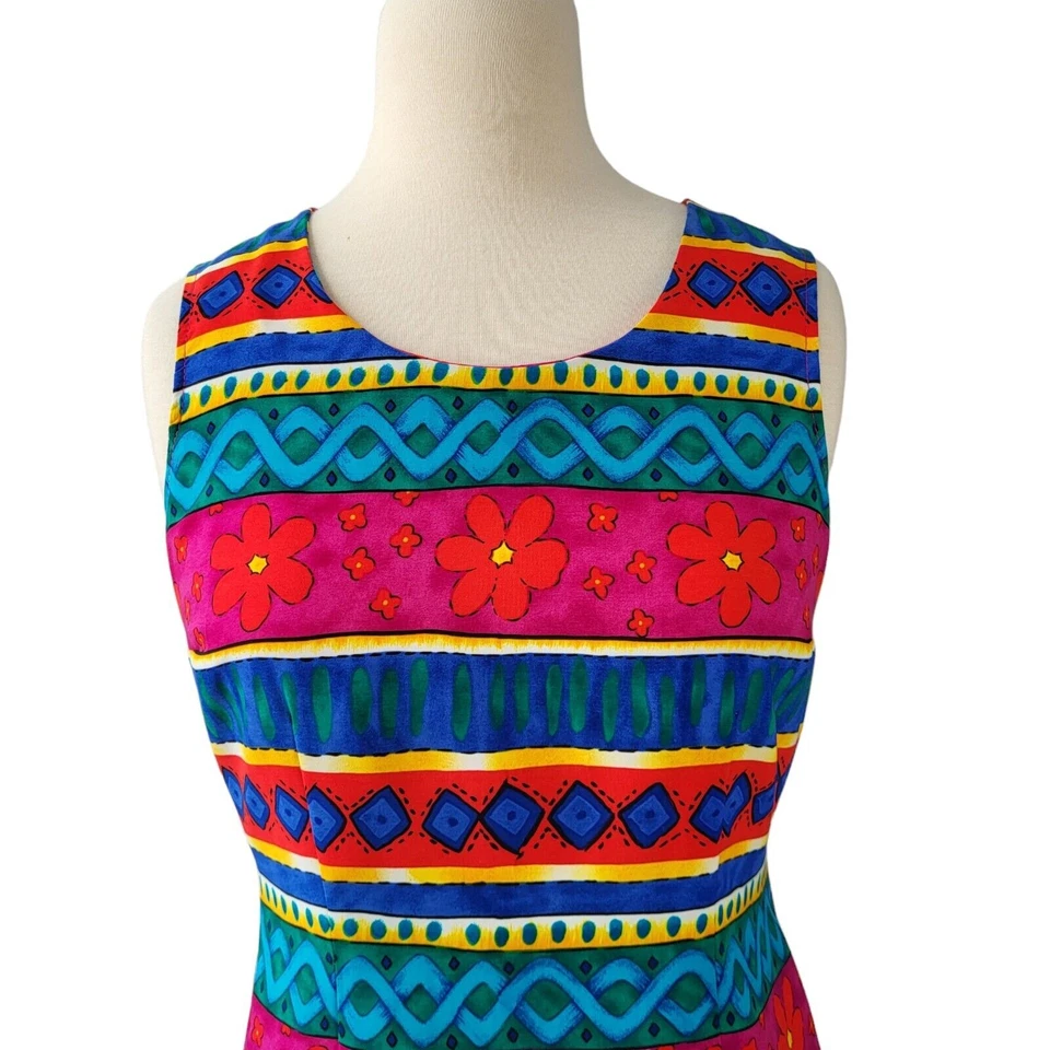 Mini Vestido Vintage Miss Dorby Años 80 Para Mujer 6P Rosa Colorido Glamour Floral Retro m7 Foto 4 de 4