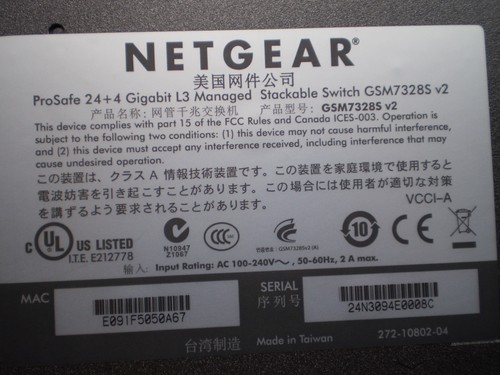 Netgear ProSafe GSM7328S v2 24-Ports 1Gbe 4xSFP Network Switch with Rack Ears - Picture 12 of 12