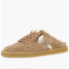 NWT VOILE BLANCHE Ines Faux Shearling Lined Mule in Light Brown - Size 8