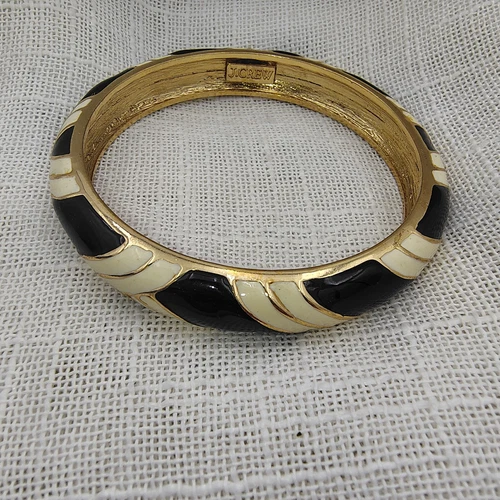 OFF WHITE Bracciale J.Crew Smalto Tono Oro Bianco e Nero