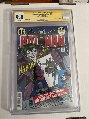 BATMAN #251 FACSIMILE ED. CGC SS 9.8 SIGNED BY NEAL ADAMS CLASSIC JOKER COVER DC