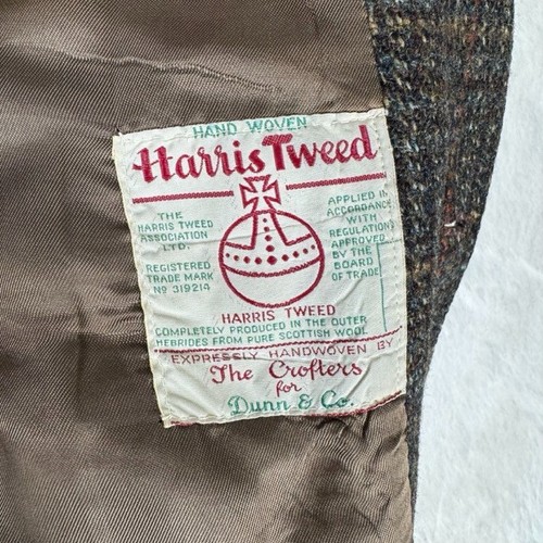 Abrigo deportivo Dunn & Co Harris Tweed para hombre 44R verde marrón a cuadros lana blazer vintage - Imagen 7 de 11