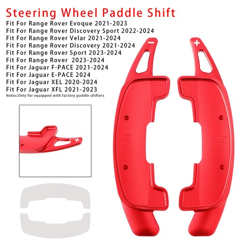 Steering Wheel Paddle Shifter Extension For Range Rover Jaguar Aluminium Red - Picture 2 of 12