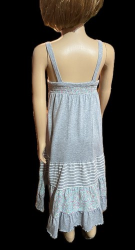 MUDD SZ6X GIRLS LT. GRAY MAXI SUNDRESS~SMOCKED W/MULTICOLORED DESIGNS~SLEEVELESS - Picture 7 of 7