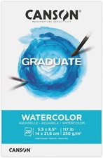 Canson Graduate Watercolor Pad, Foldover, 5.5x8.5 inch, 20 Sheets | Artist Paper