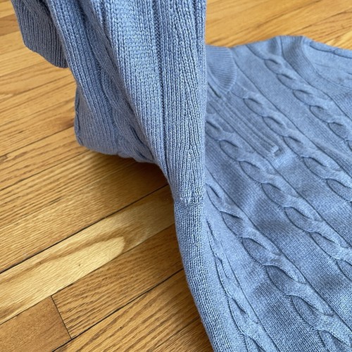 VTG Polo Ralph Lauren Men's 1/4 Zip Silk Cashmere Sweater M Cable Knit Fisherman - Picture 11 of 16