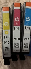 3 - HP 910 Cyan Magenta Yellow Ink Cartridges