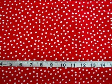 1 yd 100 Cotton Fabric Red with White Circles