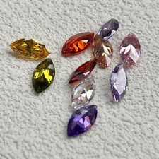 10pcs Marquise-Multicolored 1.5x3-10x20mm Loose Zirconia for Jewelry Making