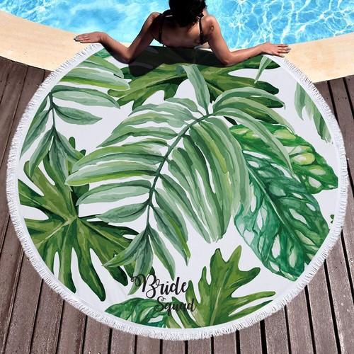Large Beach Towel Customized Name Tropical Palm Coverup Wedding Bridesmaid Gift - Bild 3 von 5