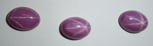 Opaque Star Ruby Oval 14x10 mm Cabochon 6 Rayed Lab-created Stone 2 pieces Lot - Picture 11 of 12