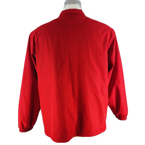 Reebok Herren Größe Large Windbreaker Jacke durchgehender Reißverschluss rot einfarbig U6 - Bild 7 von 9