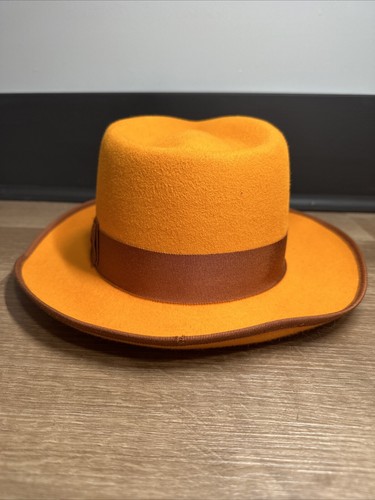 Bellissimo feine maßgefertigte Hüte New York Fedora Größe Large Sunset Orange - Bild 6 von 23
