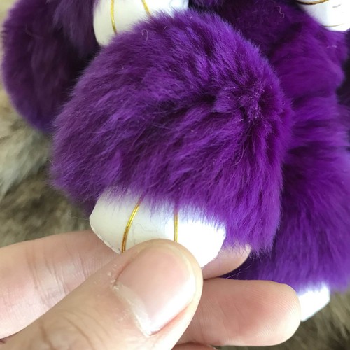 18cm 7" Real Fur Rabbit Bunny Fur Ball Pompom Keychain Bag Charm Kids Gift Doll - Picture 4 of 11