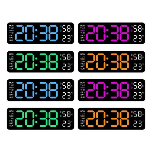 Digital Wall Clock, 9inch LED Alarm Clock with Large Display 3 Brightnesss - Picture 1 of 15