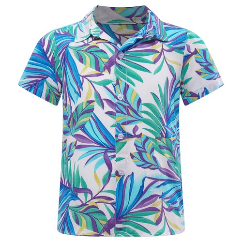 Kids Boys Top Outdoor Blouse Photography Shirts School Hawaiian Beach Leisure - Picture 29 of 94
