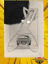 Petting Boso  1974 Japan Manga Original Comic Art Splash Title Page