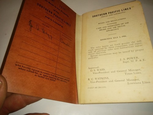 Southern Pacific Lines Rules and Regulations 1926 for Air and Signal Brakes - Imagen 5 de 7